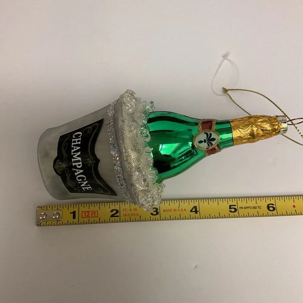 SILVER TREE GLASS CHAMPAGNE BUCKET AND BOTTLE 5.5” NWOT - Picture 13 of 13